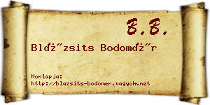 Blázsits Bodomér névjegykártya
